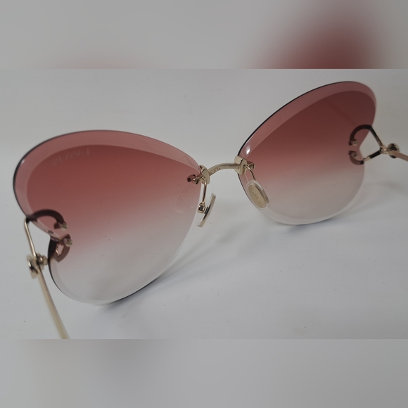 Lanvin Sunglasses Heart Rose Metal Butterfly Rimless Oversized LN124S 67-16-140 - Picture 14 of 14